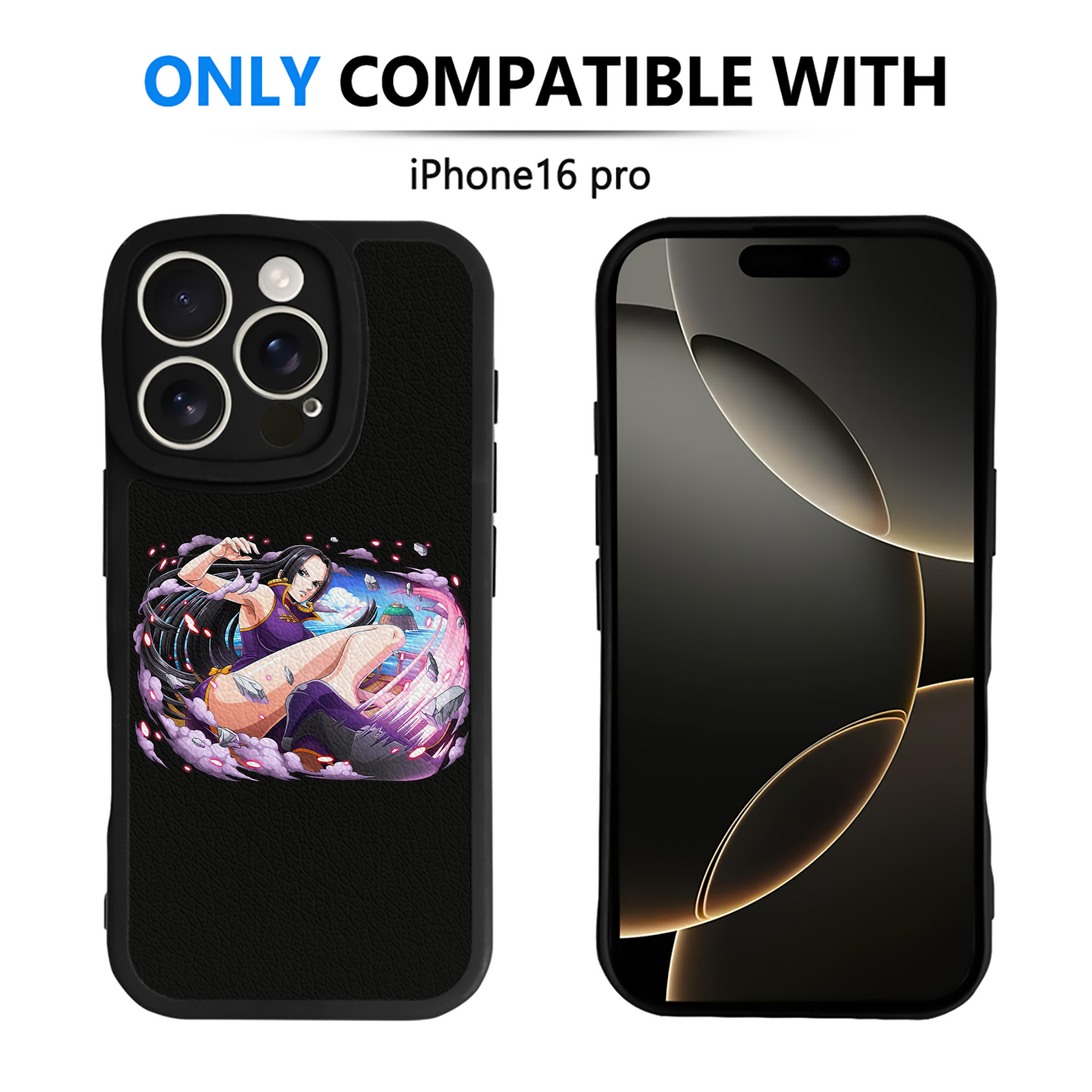（画像用） ワンピース ボア・ハンコック ONE PIECE Boa·Hancock 【iPhone 16シリーズ対応】シリコンスマホケース（レザー調） 材質：シリコン